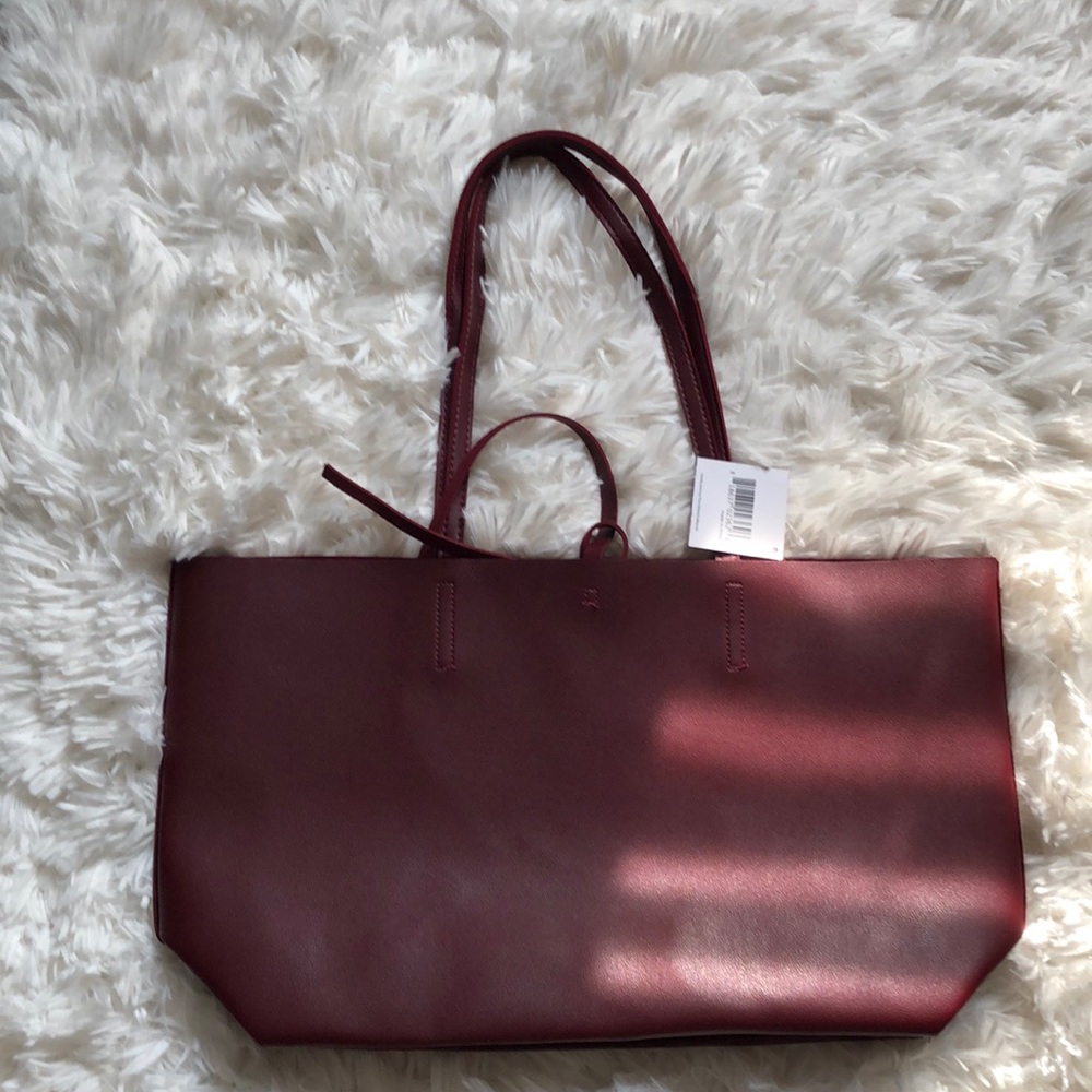 Tote bag burgundy color